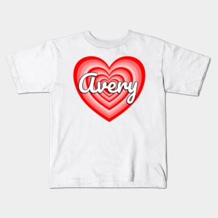 I Love Avery Heart Avery Name Funny Avery Kids T-Shirt